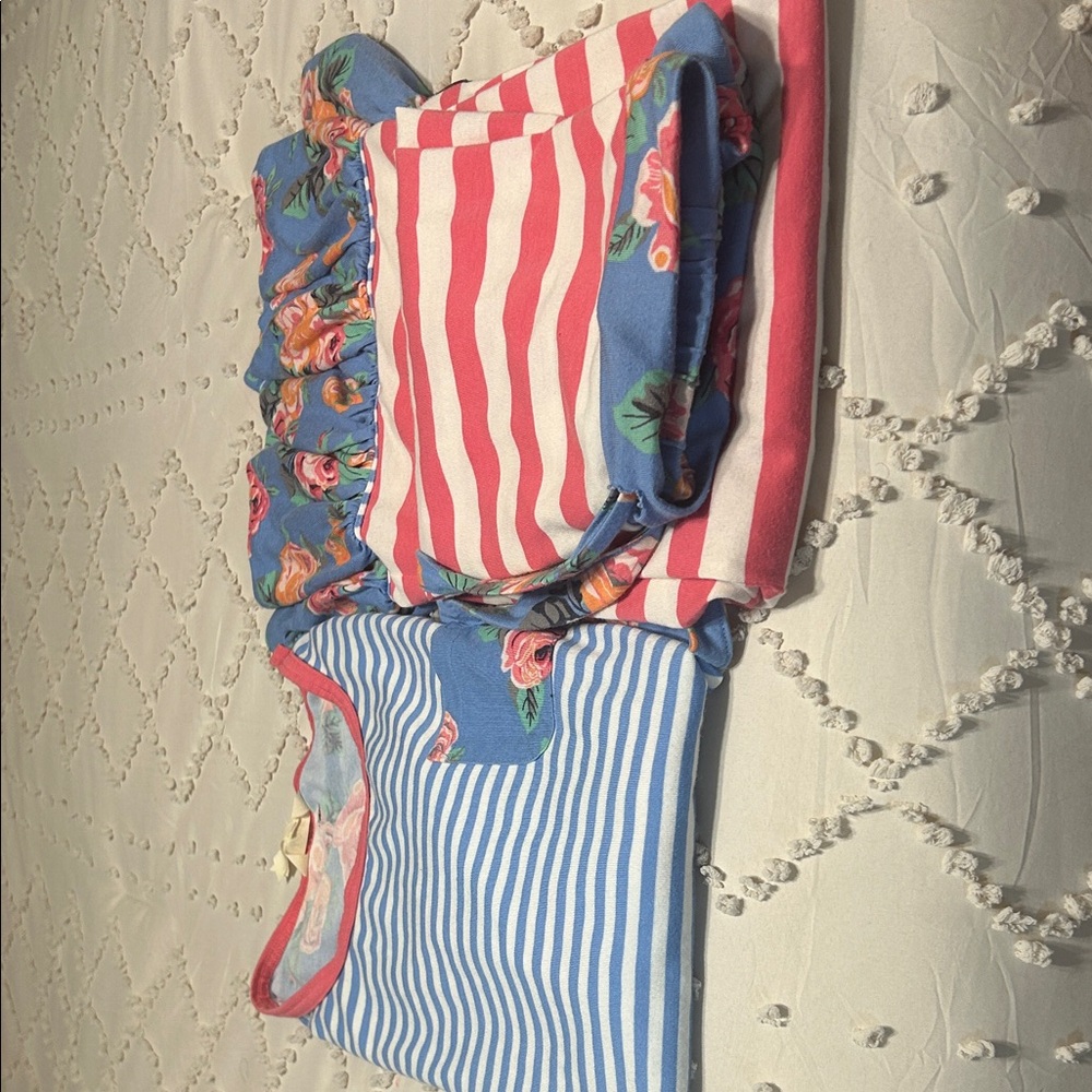 Matilda Jane Blue and Pink Striped Pajama Set
